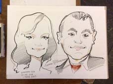 шарж на бумаге родителей невесты