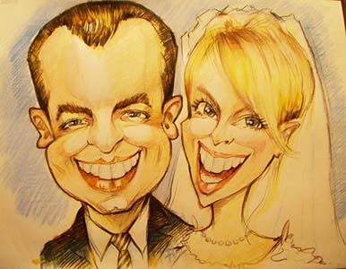 шарж двое свадебный