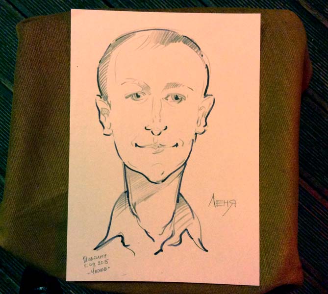 Шарж фломастером и мелками Лени от Михаила Шабалина
