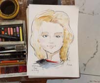 Шарж Анны нарисованный Мишелем на свадьбе Минск 