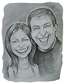 улыбающиеся влюбленные нарисованные шаржистом